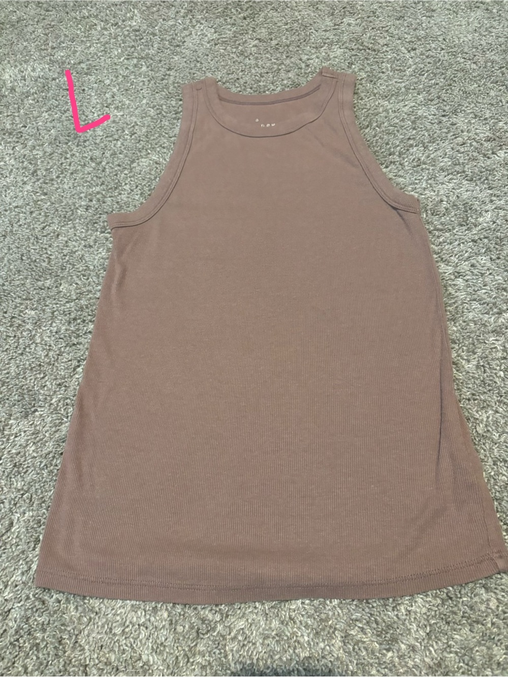 Sleeveless Ribbed Tank Top in Mauve Brown - Women's